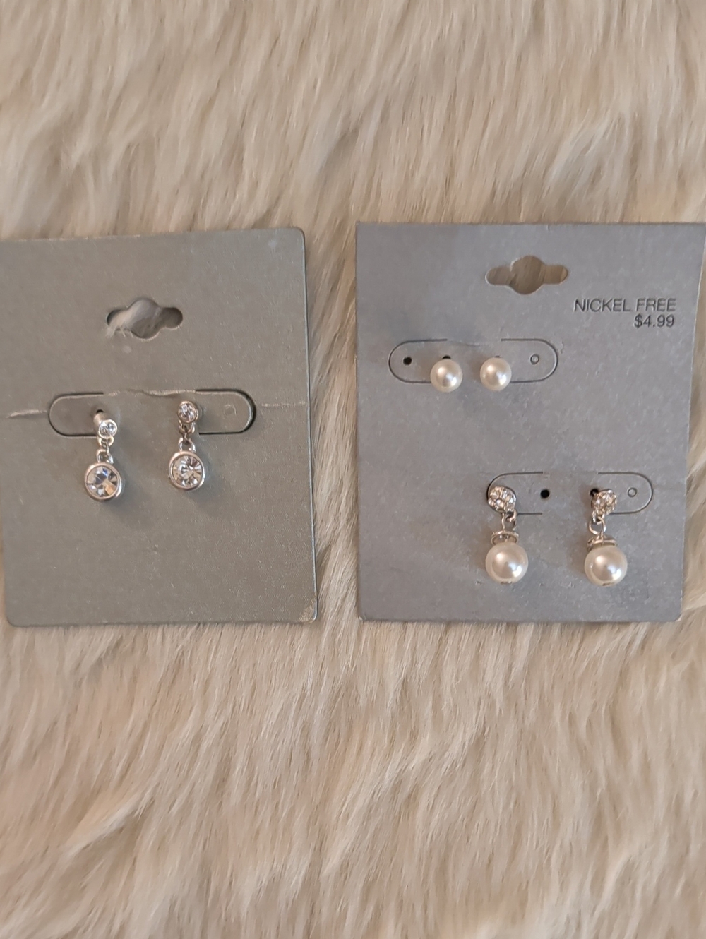 Target Silver-Tone Pearl and Crystal Look Earring Set of 3